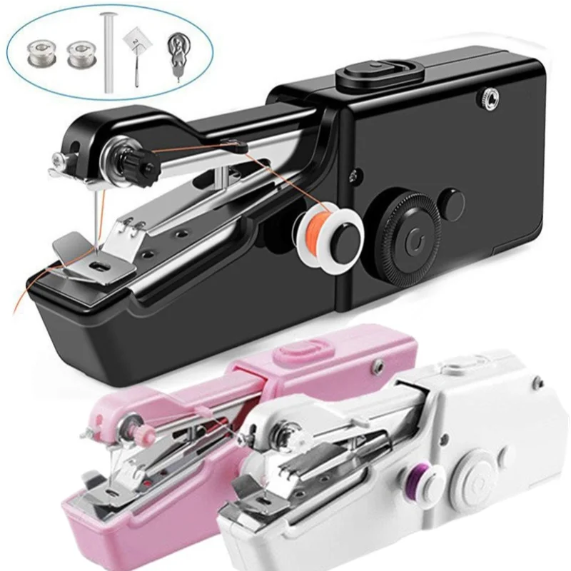 

Mini Household Sewing Machine Quick Handy Stitch Sew Needlework Cordless Clothes Fabrics Household Electric Sewing Machine