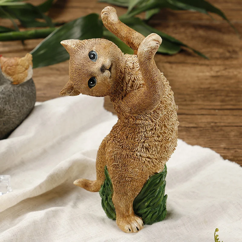 

Скандинавская имитация животного, милая кошка, веселая скульптура, украшение для гостиной, спальни, настольное украшение для дома