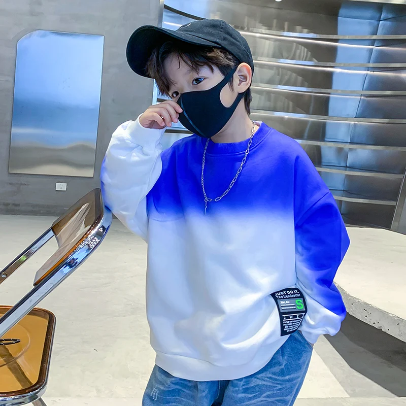 

Boys' spring and autumn style gradient sweater new children's fashionable spring coat boys' and girls' Sports sweater