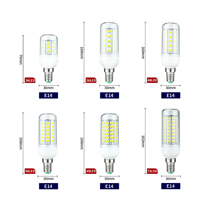 Светодиодсветодиодный лампа-Кукуруза E27 E14 24 36 48 56 69 72 LED s SMD 5730 220V светодиодная