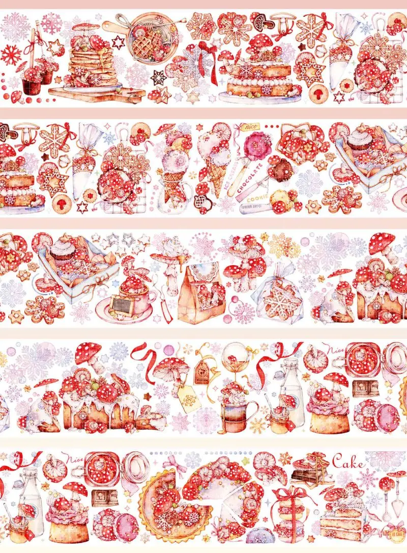 

5meter/10Meter New Red Mushroom Crystal Pet Tape Journal 9.6