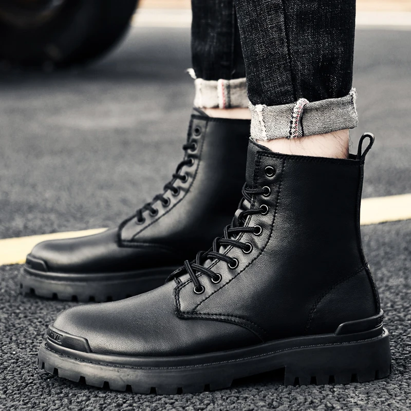 

Men's Shoes Autumn Winter New Men's Black Boots High Top Warm Shoes Men's Boots Shoes Tenis Masculino Zapatillas Hombre Size48
