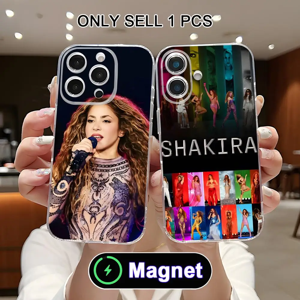 Фото Симпатичный чехол для телефона Shakira для iPhone 18 17 16 15 14 13 12 11 Air Pro Max Plus Mini, мягкий прозрачный чехол из ТПУ с магнитом. №1