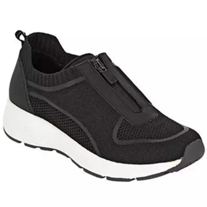 

Casual Ladies Vulcanized Shoes Breathable Flats Zipper Female Sneakers Women Sport Shoes Fashion Summer Mesh Leopard Solid Color