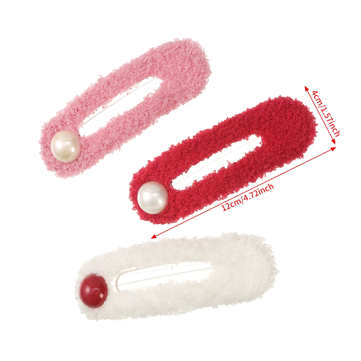 Плюшевая заколка в виде утконоса красная новогодняя для волос с хвостиком