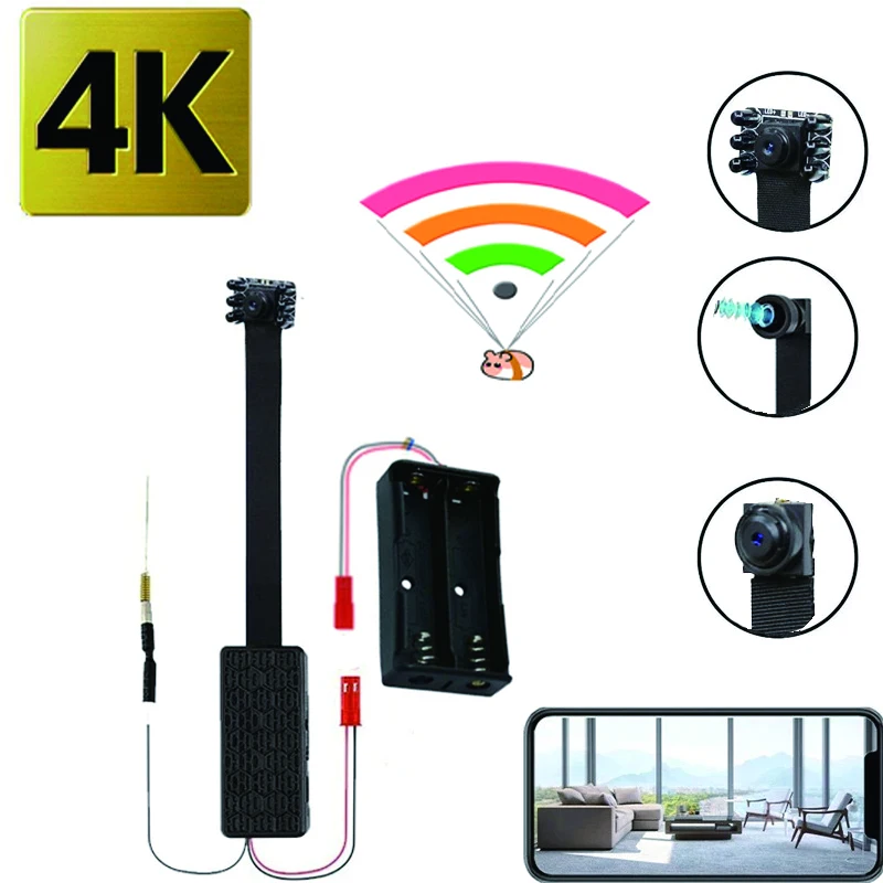 

4K Mini Camera Wireless WiFi ip cam Night Vision Motion Detection Video Recorder Home Security Remote Monitoring Small Camcorder