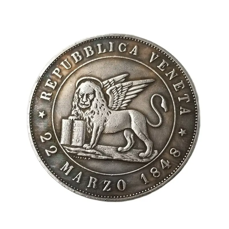 

1848 Italy 5 Lira Antiques Collectibles Coin Silver Plated Coins Copy Decoration Magic Coin Home Room Decor Christmas Gifts #86