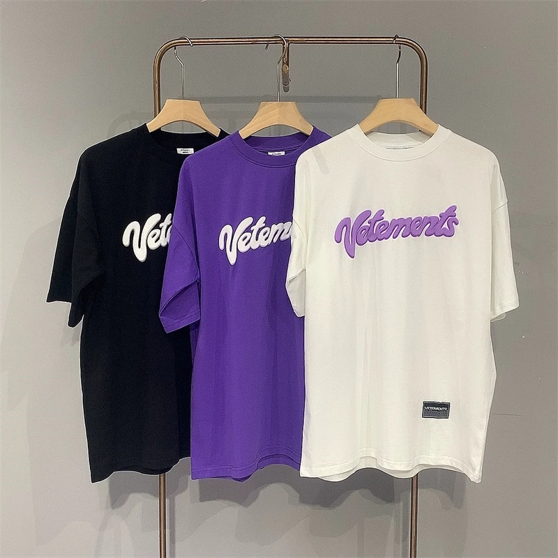 

23SS Streetwear Puff Print Vetements T-Shirt Men Women 1:1 Best Quality Casual VTM Top Tees T Shirt Kanye West