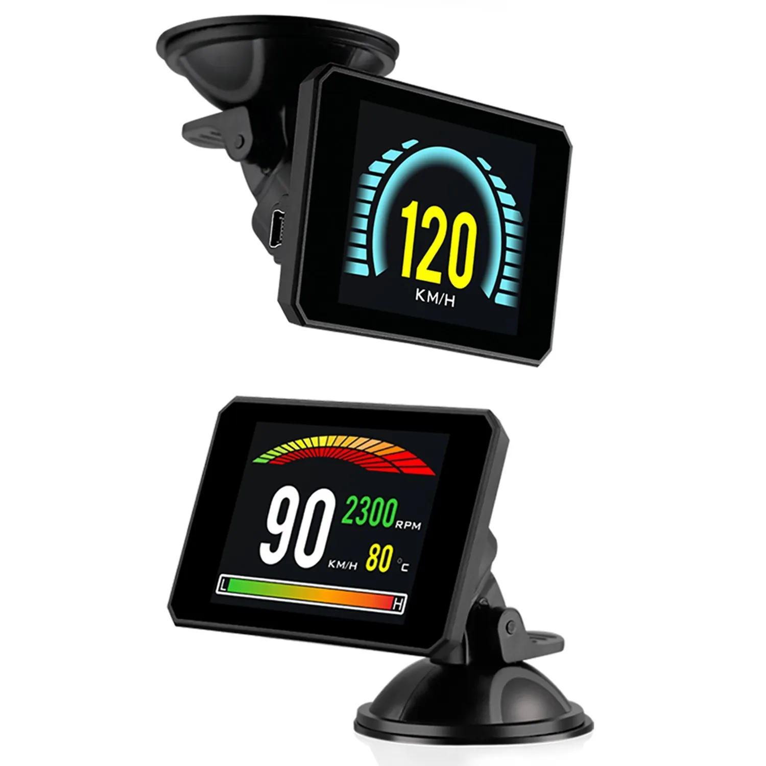 Фото P16 Проекционный дисплей (HUD) OBD: Умный цифровой измеритель для автомобиля, система оповещения на лобовое стекло через порт OBD2 №2