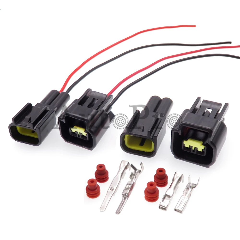 

1 Set 2 Hole FW-C-2M-B FW-C-2F-B Car High Voltage Package Ignition Coil Male Female Docking Waterproof Socket for Ford Focus