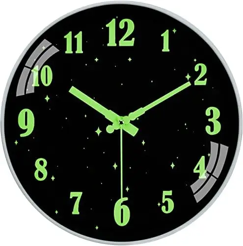

Reloj De Pared Luminoso, Reloj De Pared Grande De Metal De 12 Pulgadas Sin Ruido, Reloj De Pared Moderno, Relojes De Pared con L