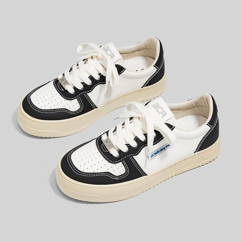 

Girl's Sneakers White Casual Shoes for Women Lace Up 2022 Spring Autumn New Thick Sole Leisure Fashion Shoes 35-40 Black Beige