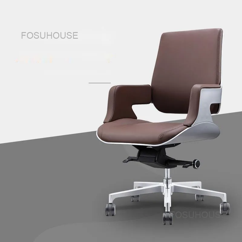 

Simple Modern Office Chairs Luxury High Back Boss Chair Lifting Computer Swivel Armchair Leather Gaming Chair Bedroom Furniture