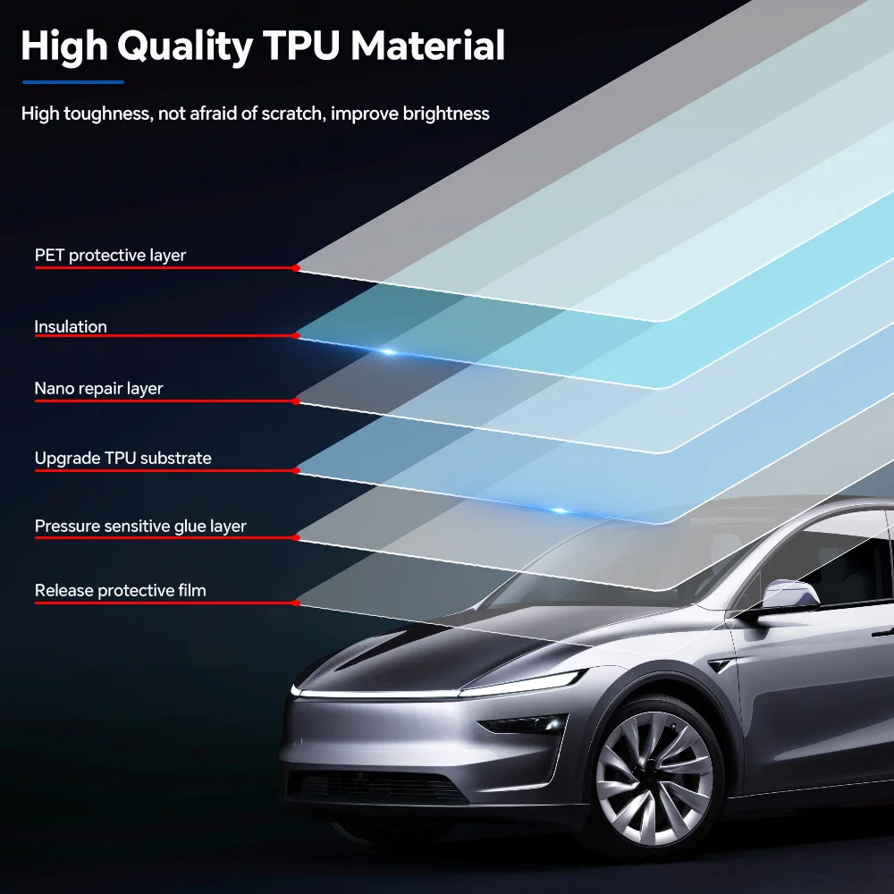 Фото Для Tesla Model 3/Y/S/X 2016-2026 Защитная пленка из ТПУ для фар заднего вида, предварительно вырезанный PPF прозрачный бюстгальтер, устойчивый к царапинам, невидимый №5