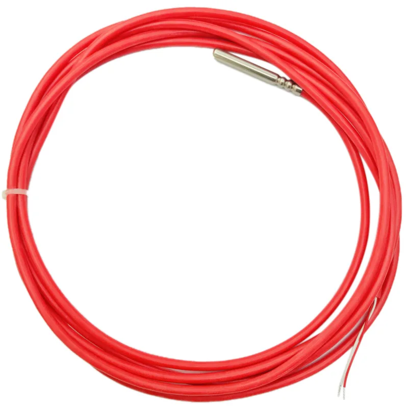 

3 Meters 2 Wire PT1000 Temperature Sensor Thermistor Silicone Gel Coated Probe 50Mmx6mm -50-180 Centigrade Rtds