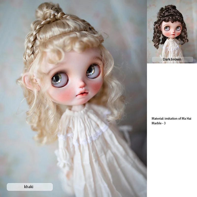 

Парик кукольный для шарнирной куклы блайз, аксессуары для кукол, игрушка-брайдер для кукол, искусственный мохер, ретро кудрявые волосы для к...