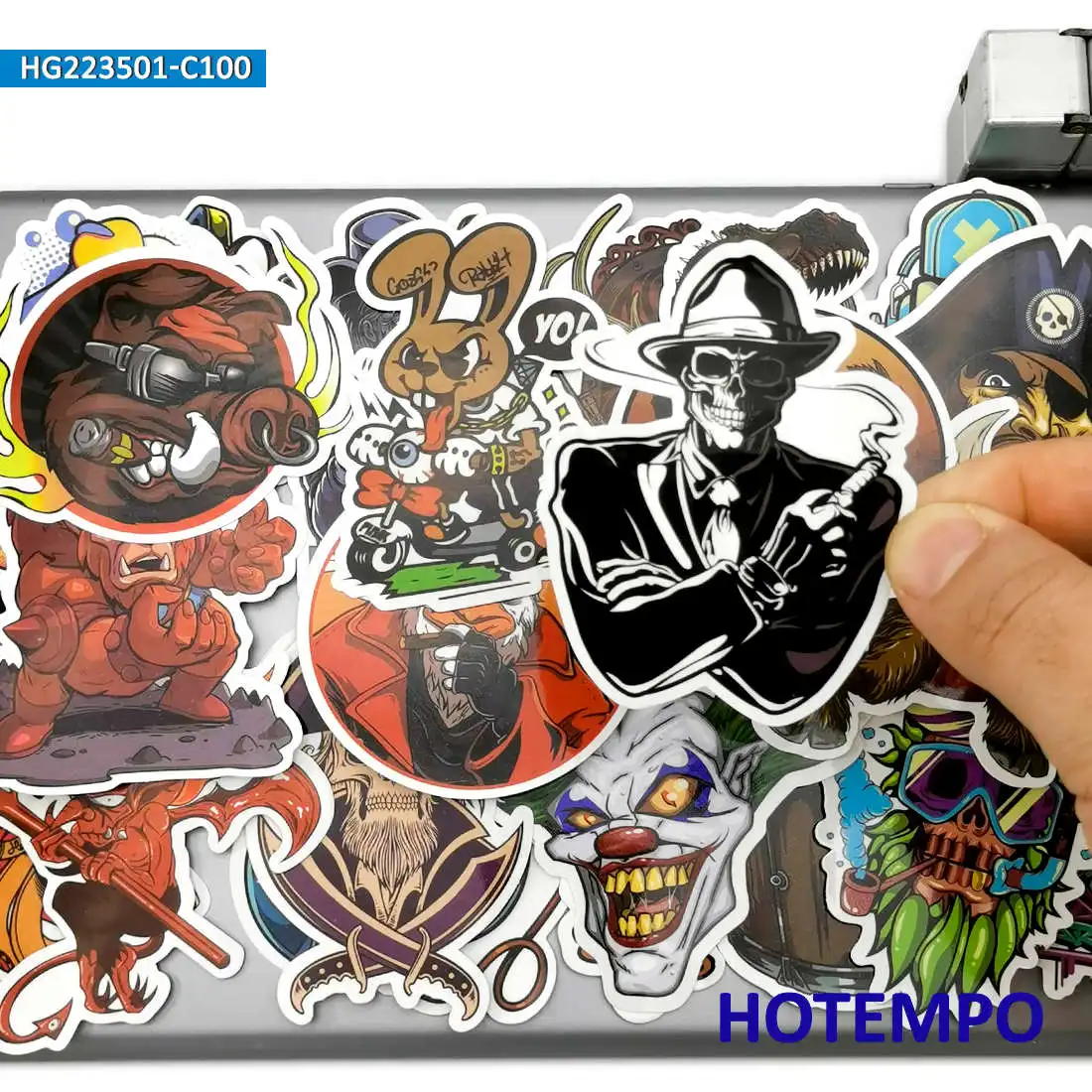 

50/100Pieces Retro Punk Skeleton Monster Zombie Demon Waterproof Stickers for Laptop Phone Helmets Skateboard Motorcycle Sticker