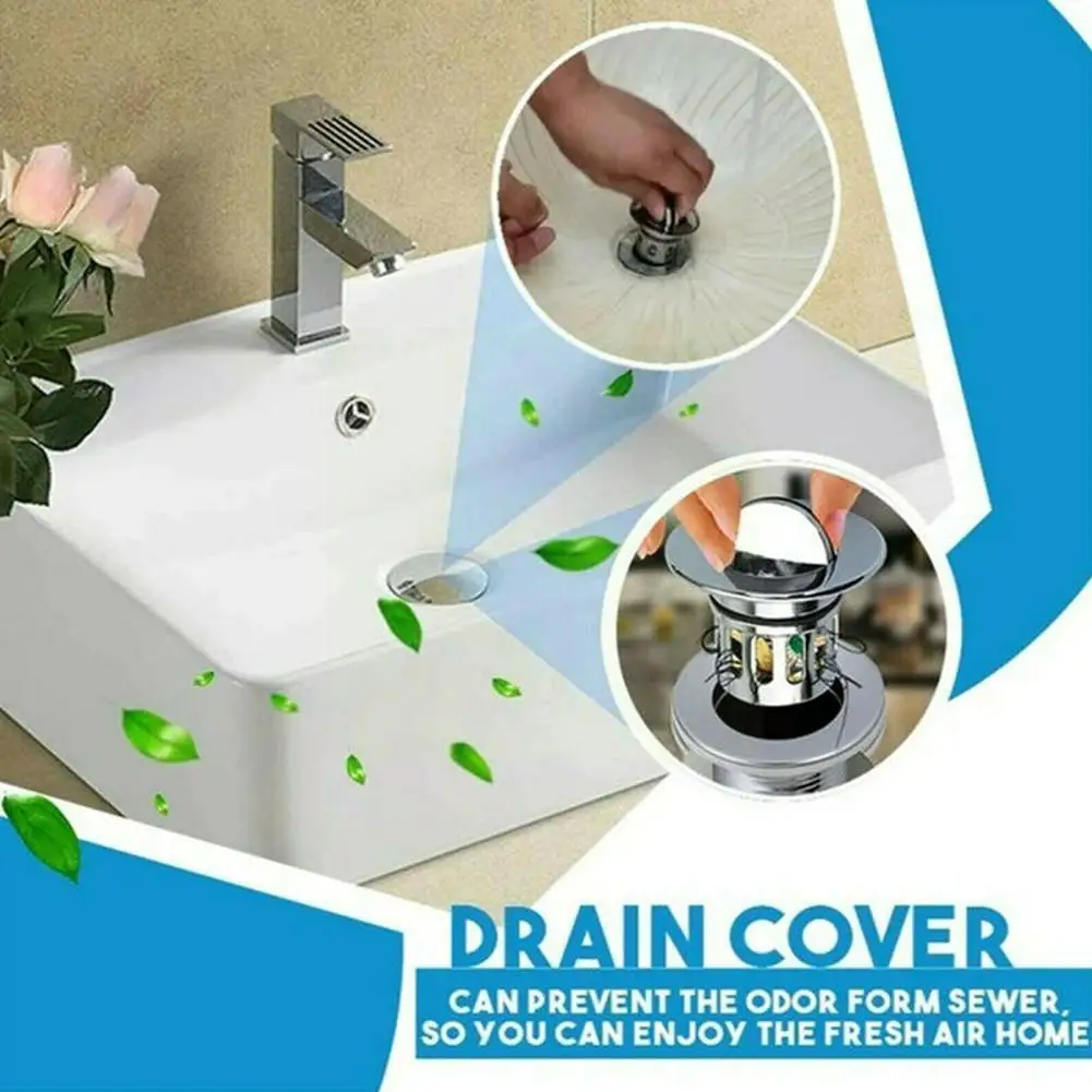 

Bounce Drain Filter Drain Plug Washbasin Steel Sink Drain Bathroom Drain Accessory Drain Filter Bounce Stopper Up G7y2