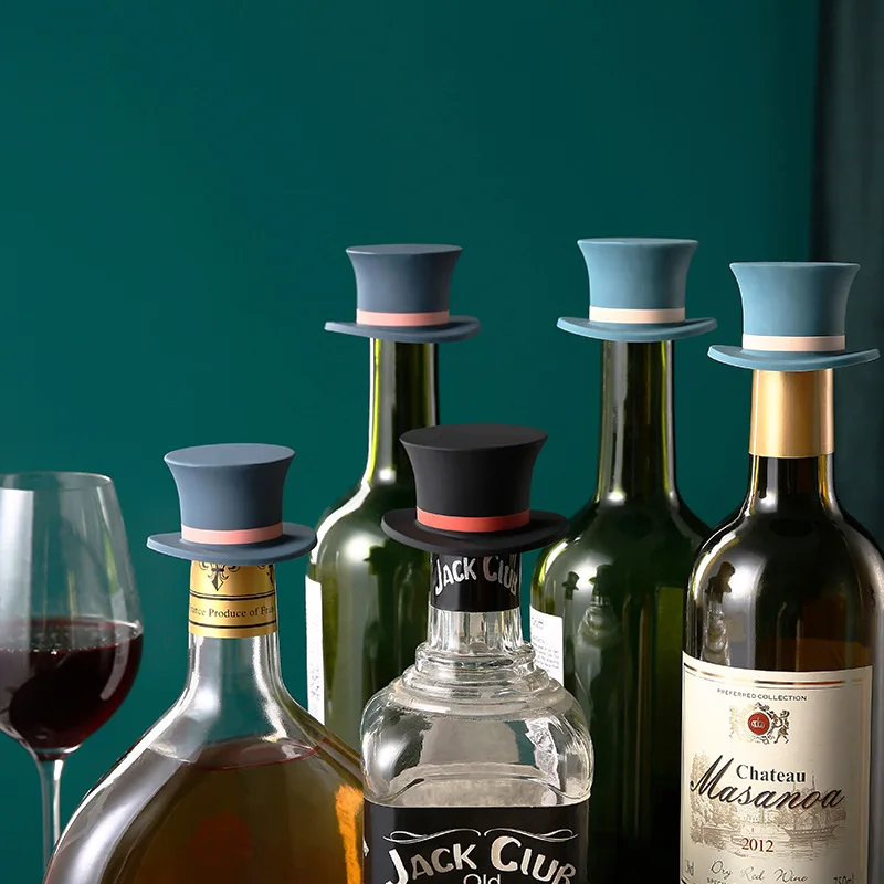 

Wine Stopper Creative Magic Cap Shape Silicone Wine Cork Leak-Proof Wine Bottle Stopper Sparkling Wine Preservation Sealing Cork