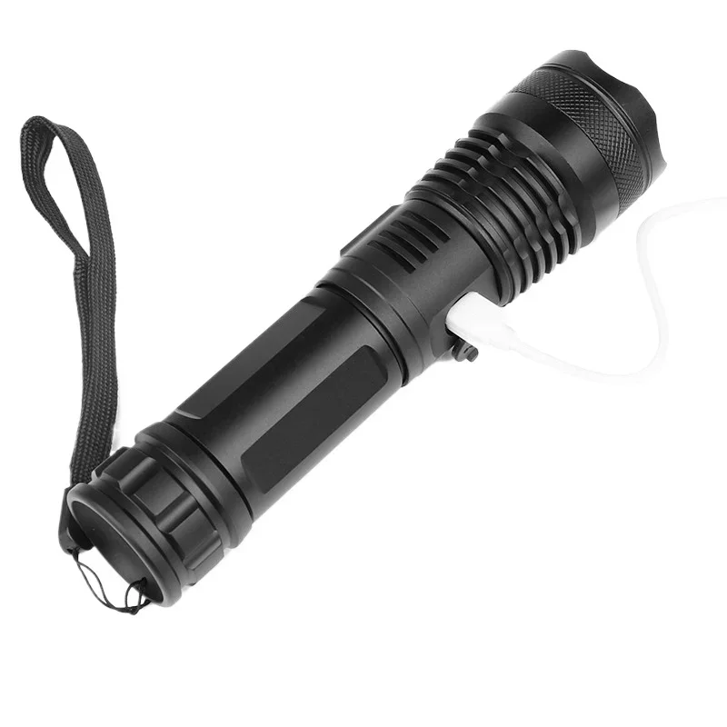 Новый телескопический фонарик из алюминиевого сплава XHP50 дисплей мощности