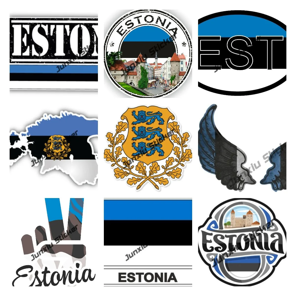 

Наклейка на автомобиль с круглым флагом Эстонии, защитная карта страны, флаг-бабочка, наклейка на автомобиль, стильные аксессуары для автомобиля