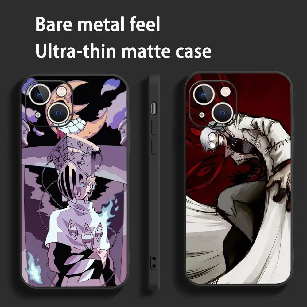 Фото Чехол для телефона с рисунком из японского комикса Soul Eater для iPhone 17 16 15 14 13 12 Plus Mini Pro Max, мягкий, черный, противоударный №4