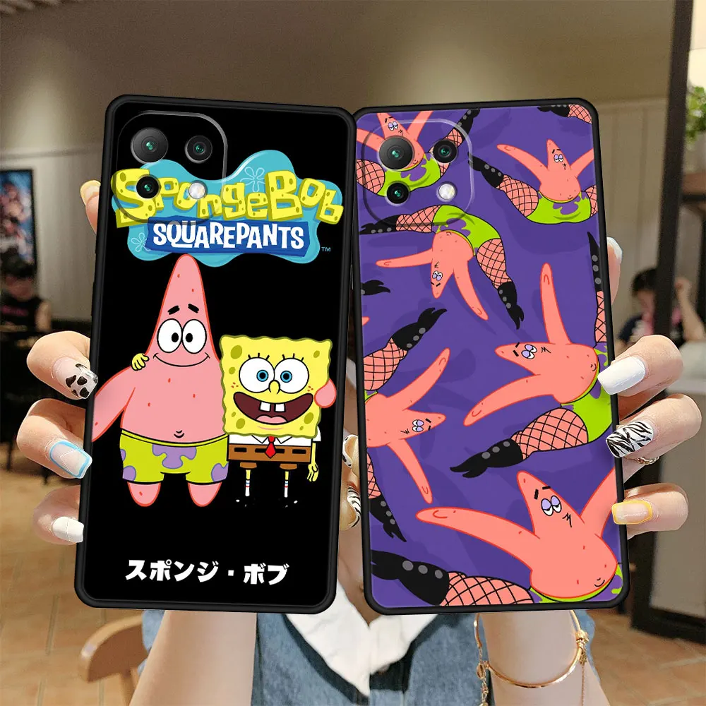 

Black Celular SpongeBobs Patrick Star TPU Case for Xiaomi Redmi Mi 11 10T 11T Lite Pro Note K40 K50 12 12X Gaming 9T K40s