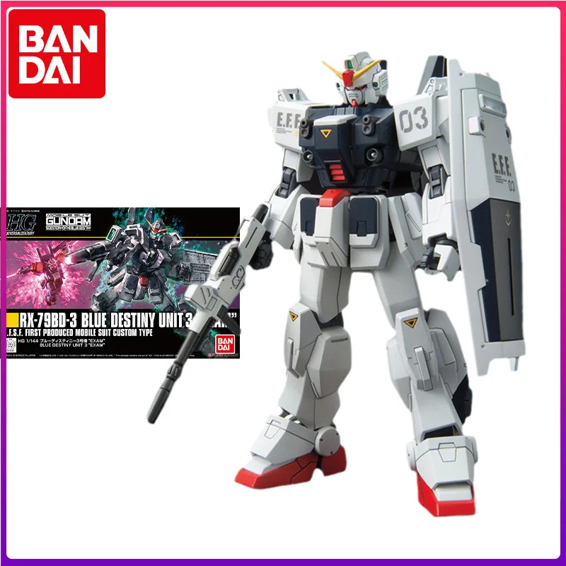 

Bandai Original Gundam Model Kit Anime Figure HGUC 1/144 RX-79BD-3 BLUE DESTINY UNIT3 EXAM Action Figures Toys Gifts for Kids