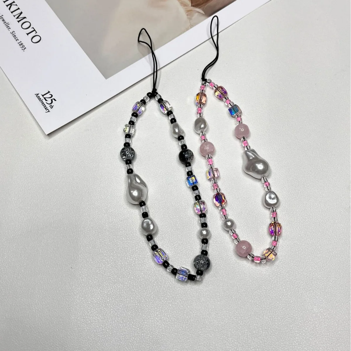 Искусственная цепочка бусины барочный жемчуг кристалл веревка жемчужная