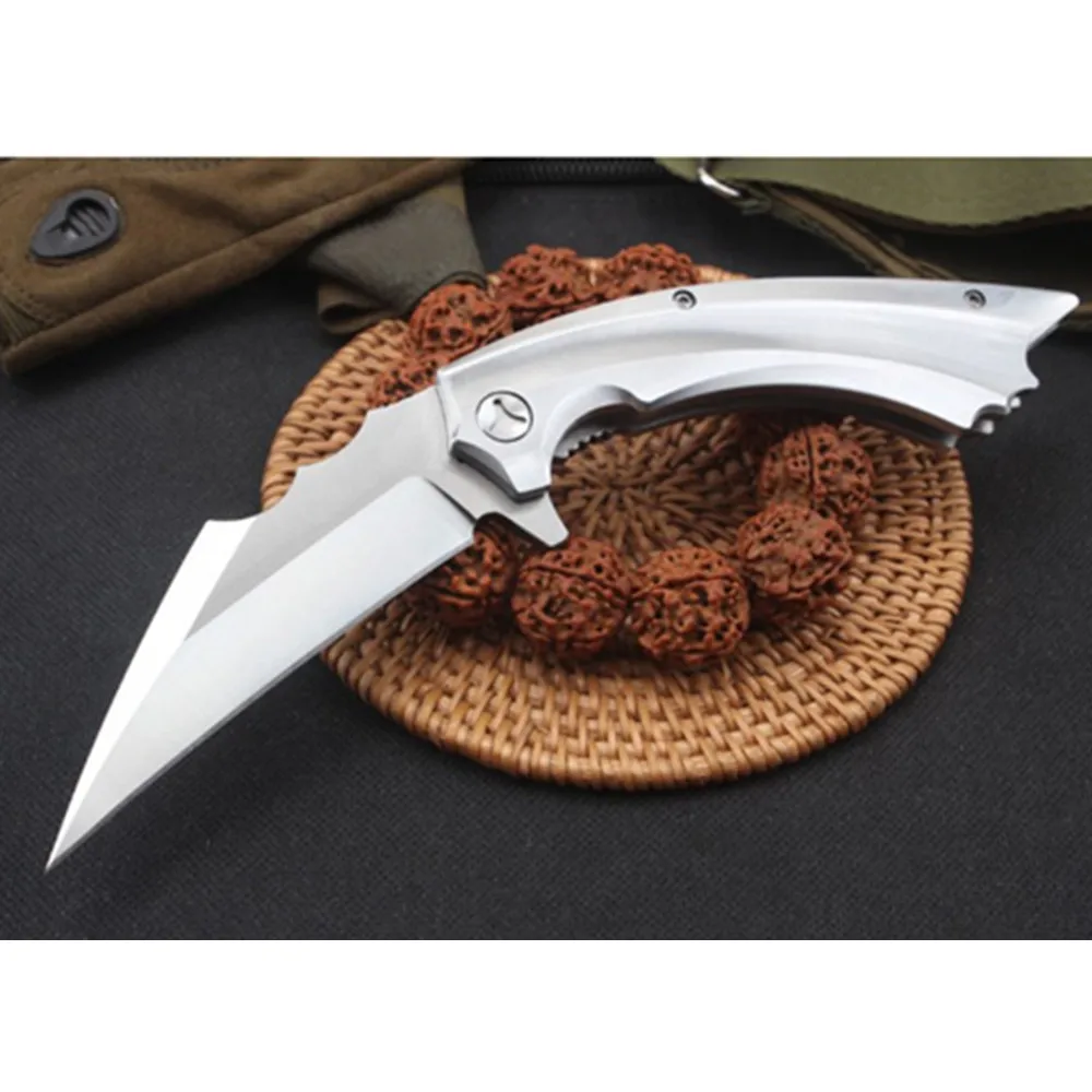 

Karambit Claw Knife Wibo Pocket Folding 9cr18mov Blade All Steel Handle Ball System Tactical Survival Hunting EDC Knifes Gift