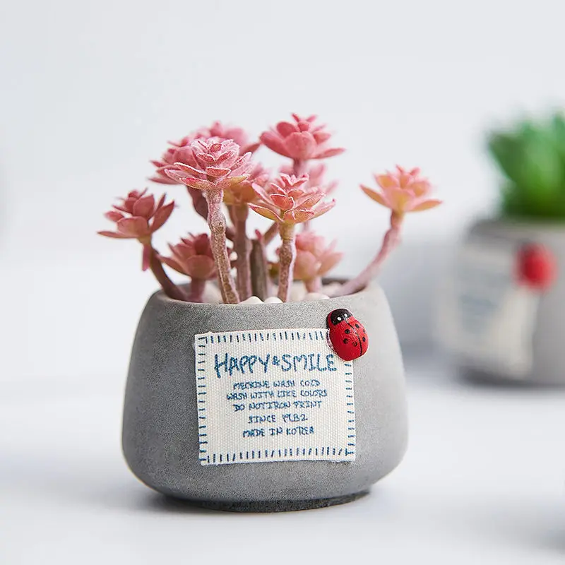 Industrial style cute cement succulent potted home living room room desktop decoration simulation flower pot small indoor