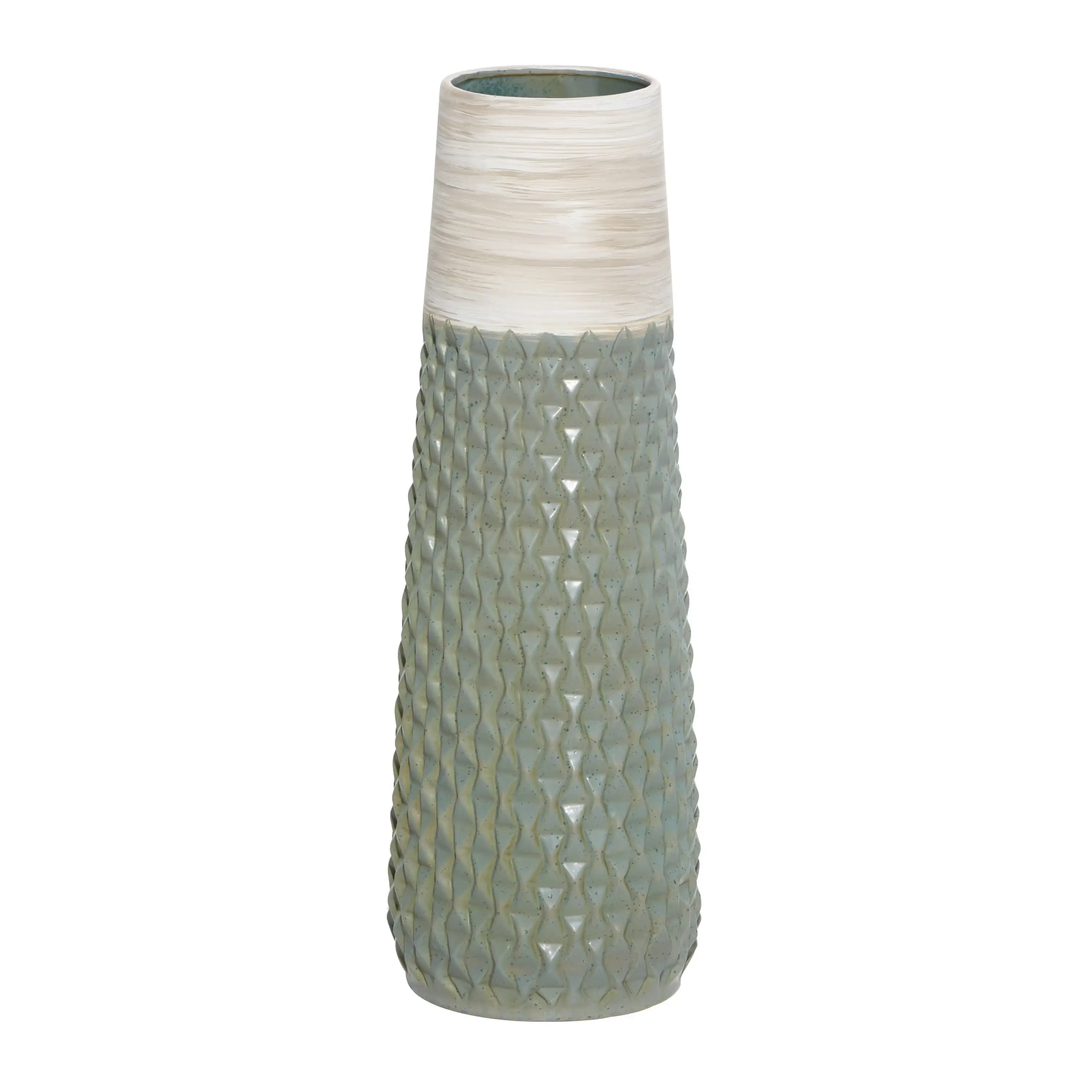 

Geometric Handmade Green Ceramic Vase