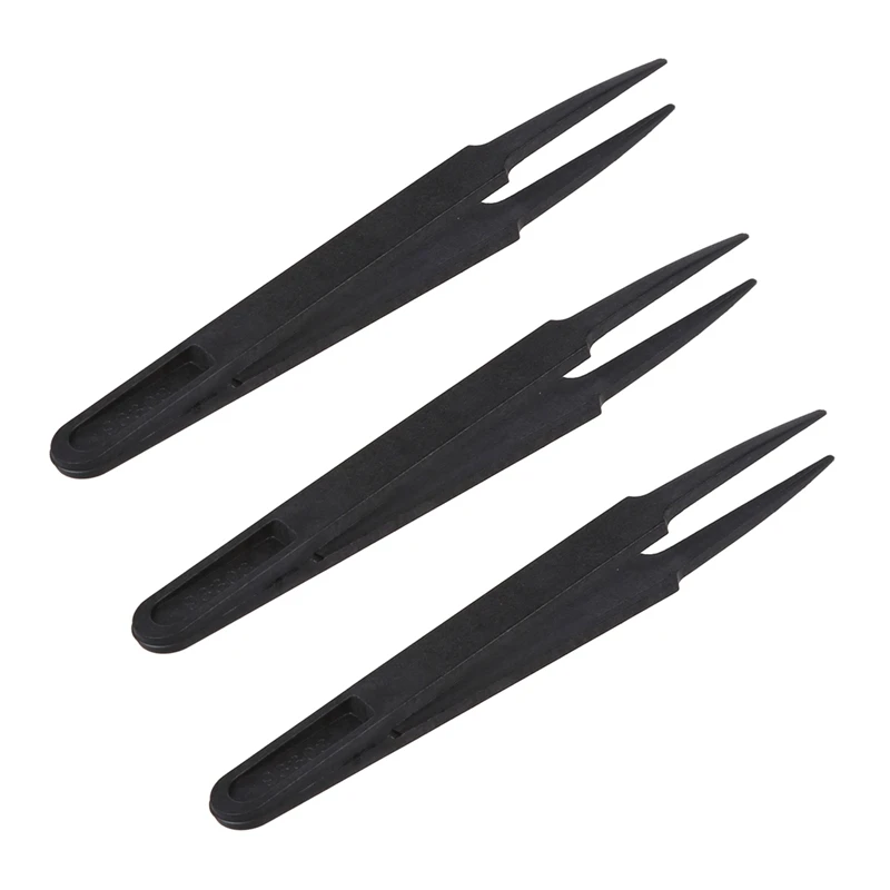

3X черный пластиковый Антистатический пинцет, инструмент для ремонта