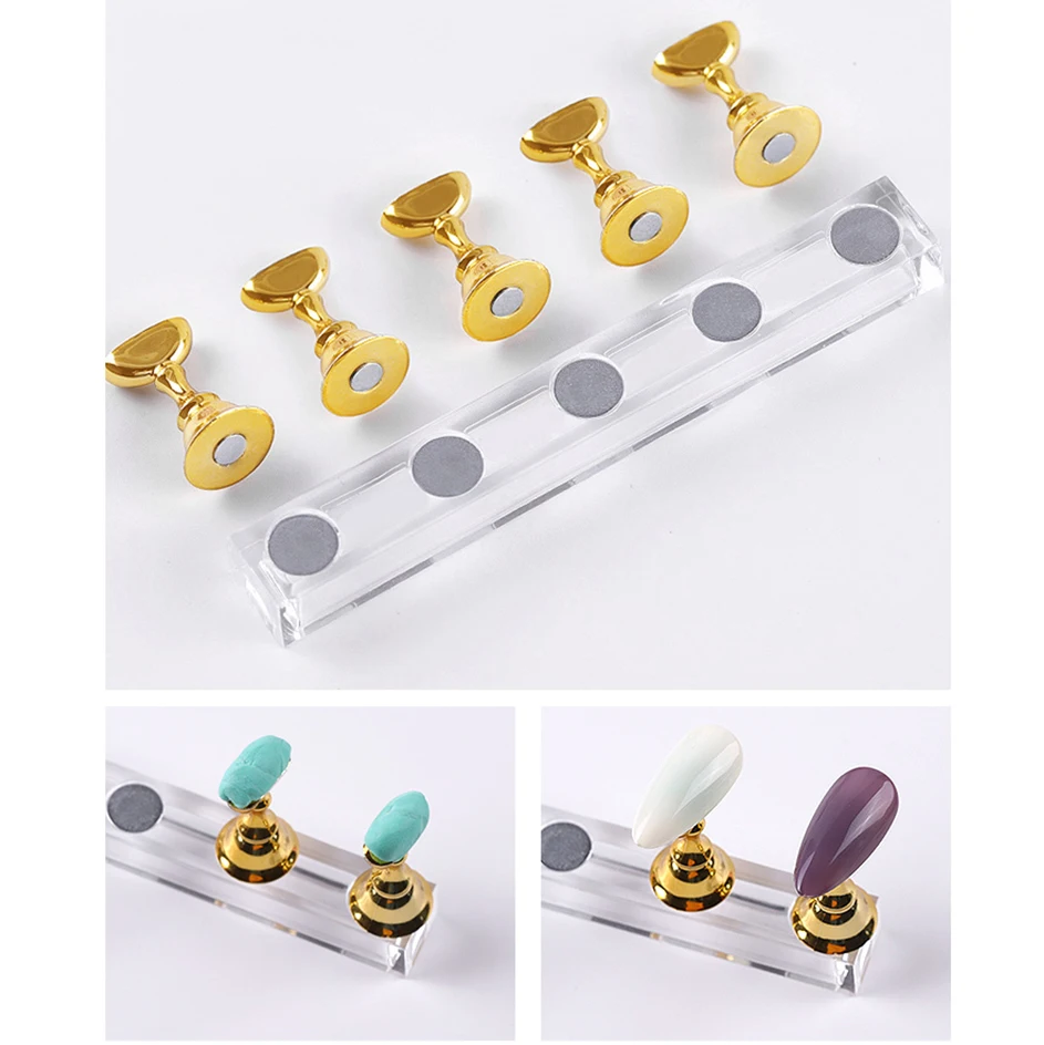 Магнитный держатель для ногтей 1 комплект тренировочная подставка демонстрации