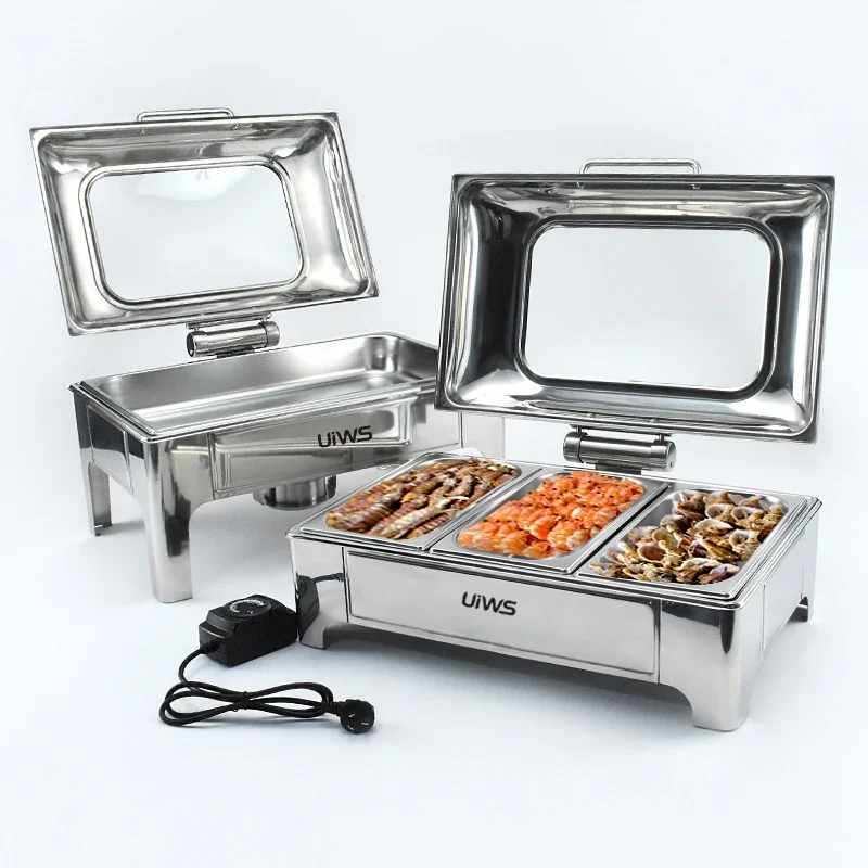 Электрический подогреватель еды из нержавеющей стали для ресторана 9 л набор