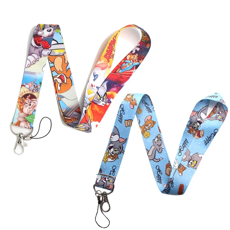 

Кошки И мышки арт брелок ленты шейный ремешок для телефона ключей ID карты Мультяшные шнурки