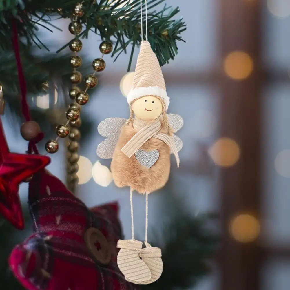 

Creative Plush Love Heart Doll Shape Christmas Pendant Exquisite for Kids Home Ornament Home Festival Decoration Accessories