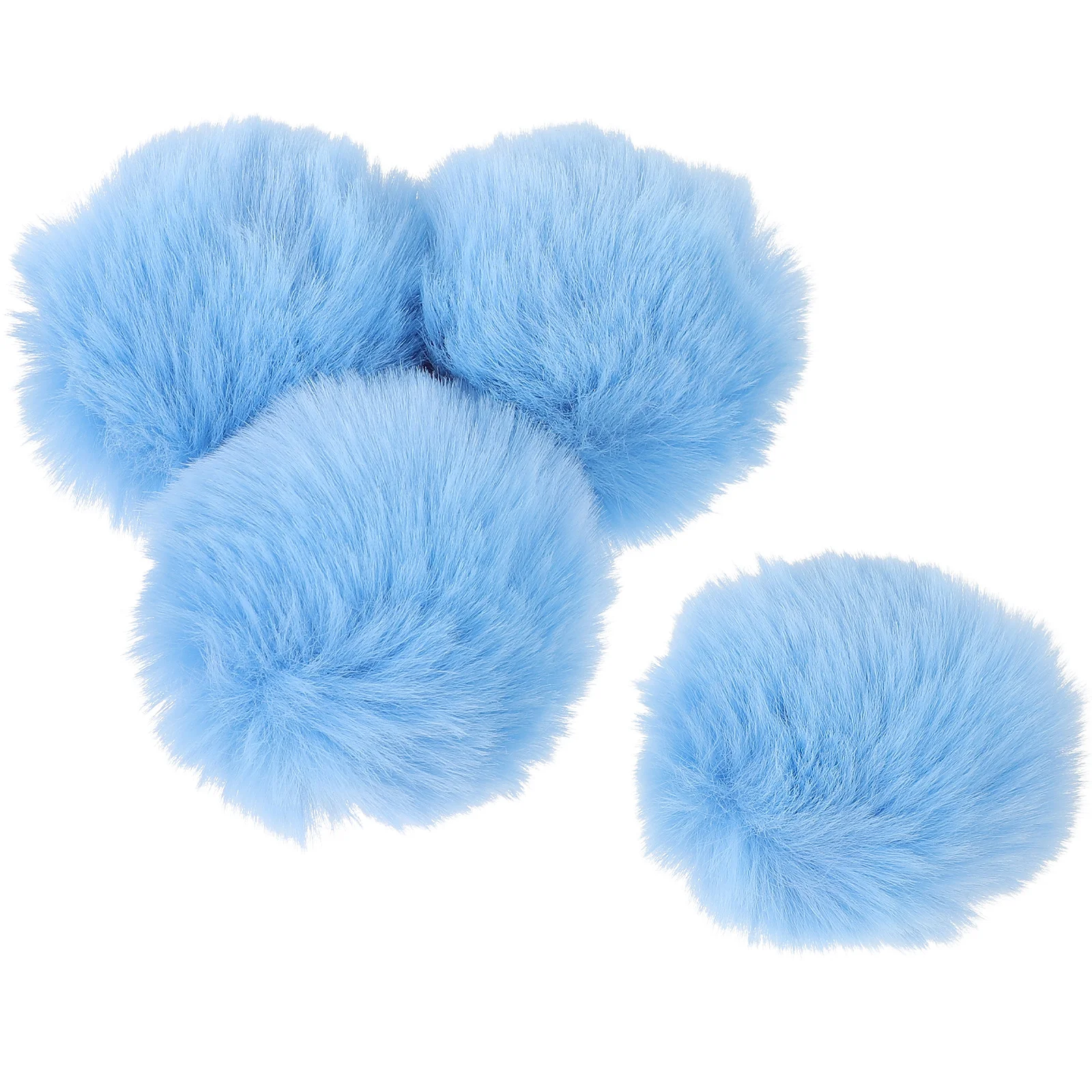 

4 Pcs Caps Small Pom Poms Imitation Rabbit Fur Ball Detachable Pompom Decor Fluffy