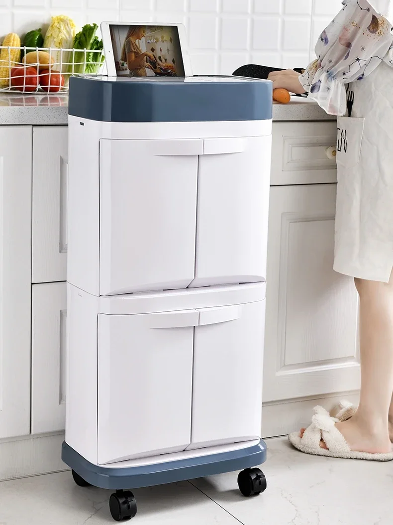 Новое большое ведро для мусора на 65 л кухни: с отделением влажной и сухой отходов