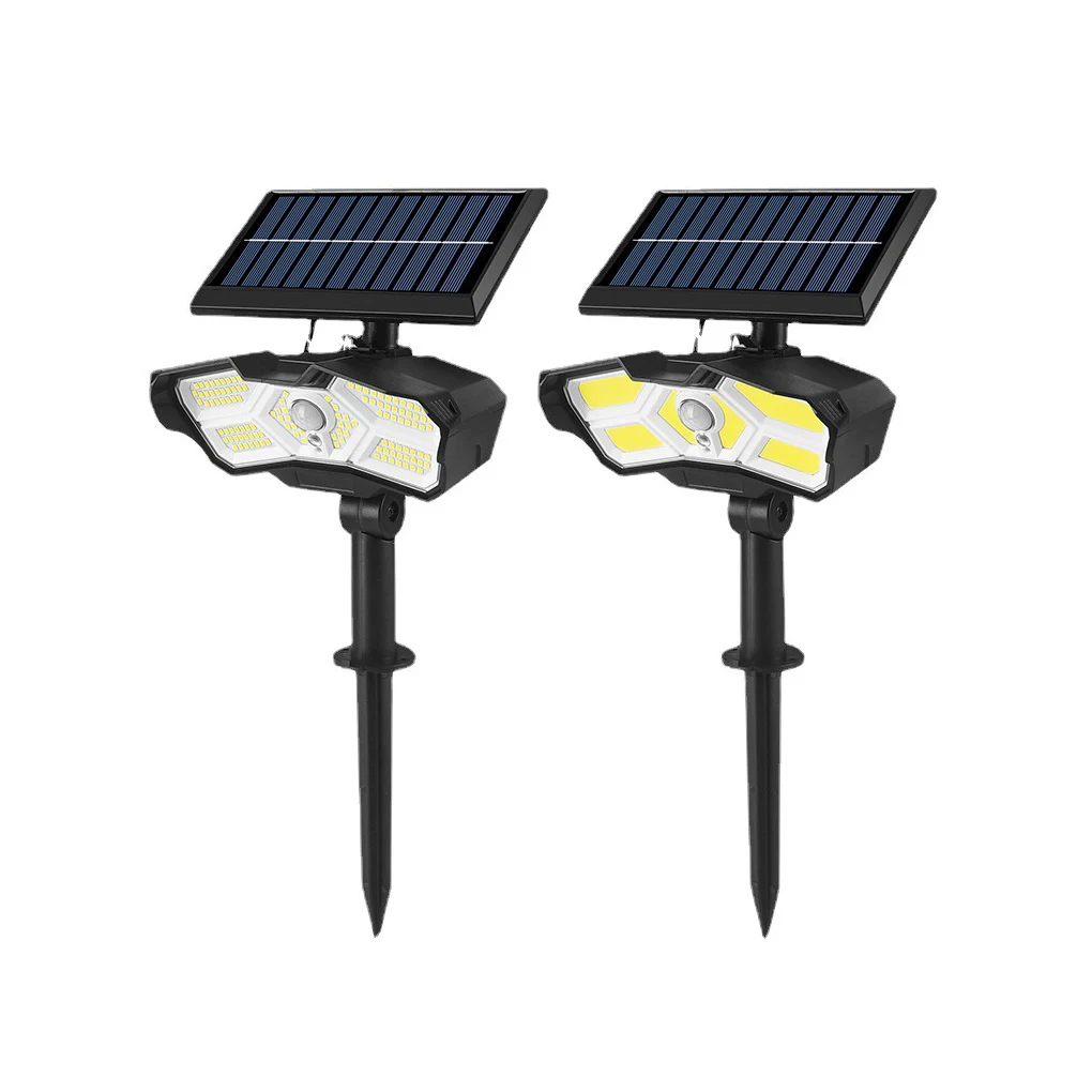 

Solar LED Light Remote Control Lamps Outdoor Motion Sunlight Smart Sensor Waterproof Adjustable Courtyard Spotlight
