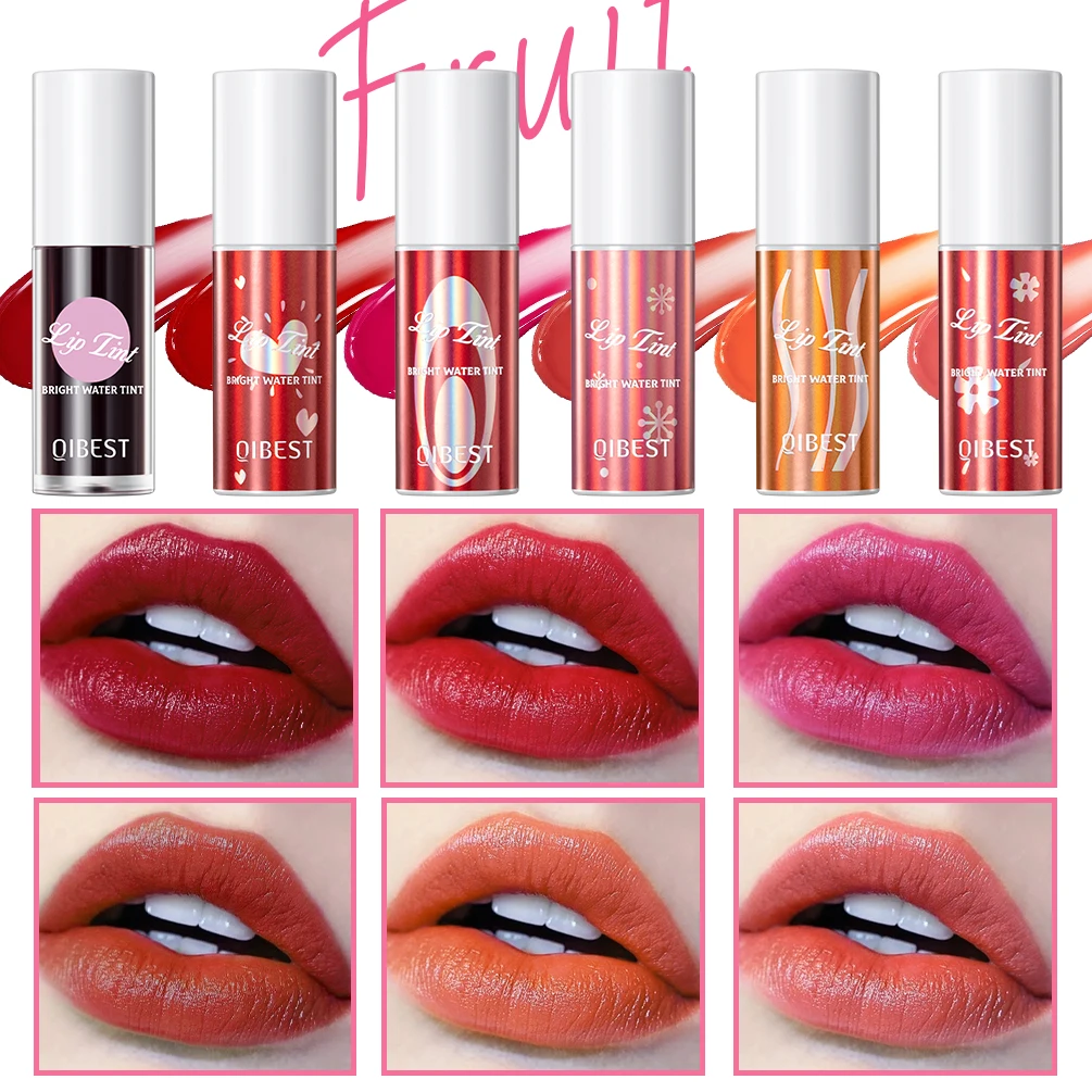 Стеклянный блеск для губ QIBEST Juice 6 цветов зеркальный длинный с глазурью макияж