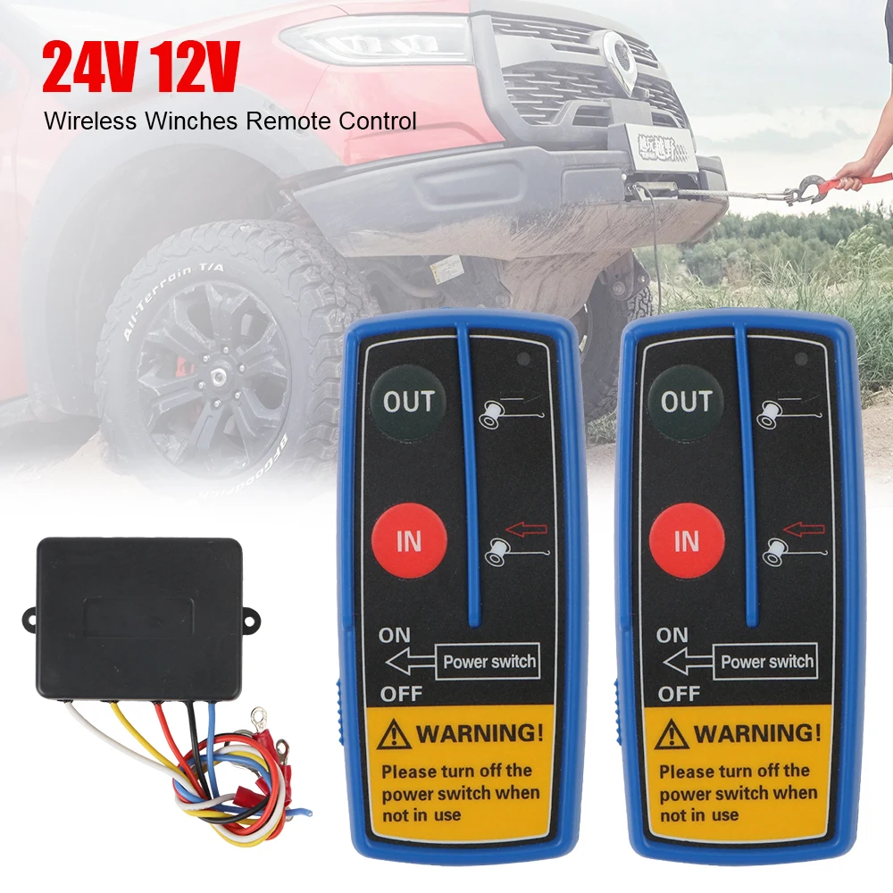

Electric Winch Remote Control Universal For Jeep ATV SUV Trailer Wireless 24V 12V Dual Handset Switch Controller