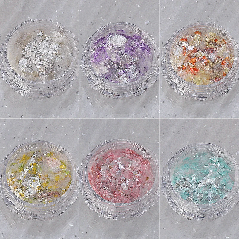 1 коробка ярких цветов Волшебные зеркальные слюдяные Блестки для ногтей