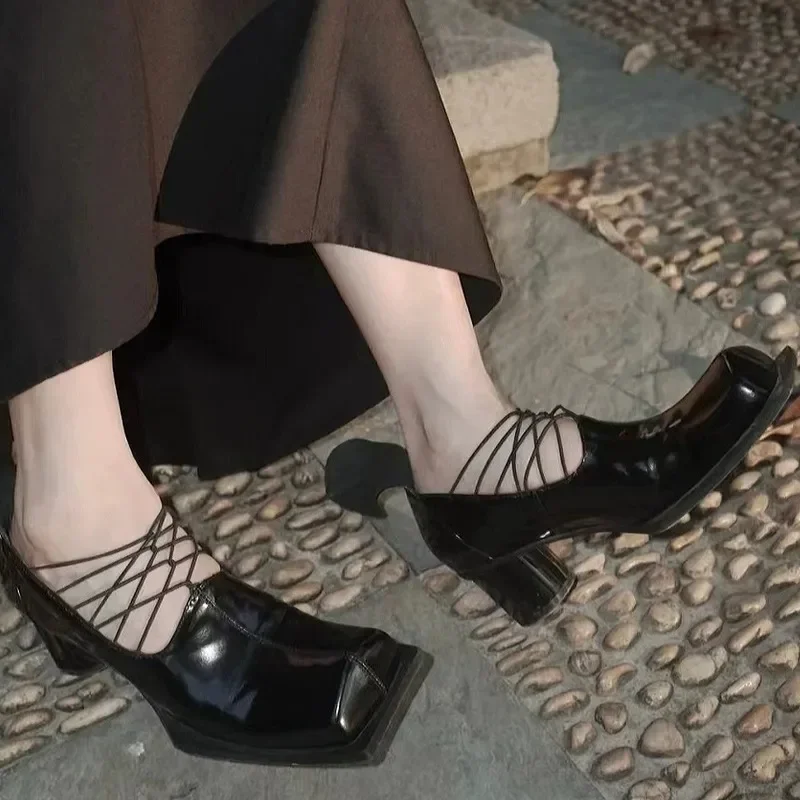 Однотонные туфли-лодочки с квадратным носком повседневная обувь без шнуровки на