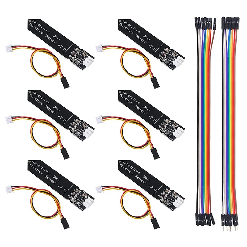 

6 шт., емкостный модуль датчика влажности почвы 3,3-5,5 В