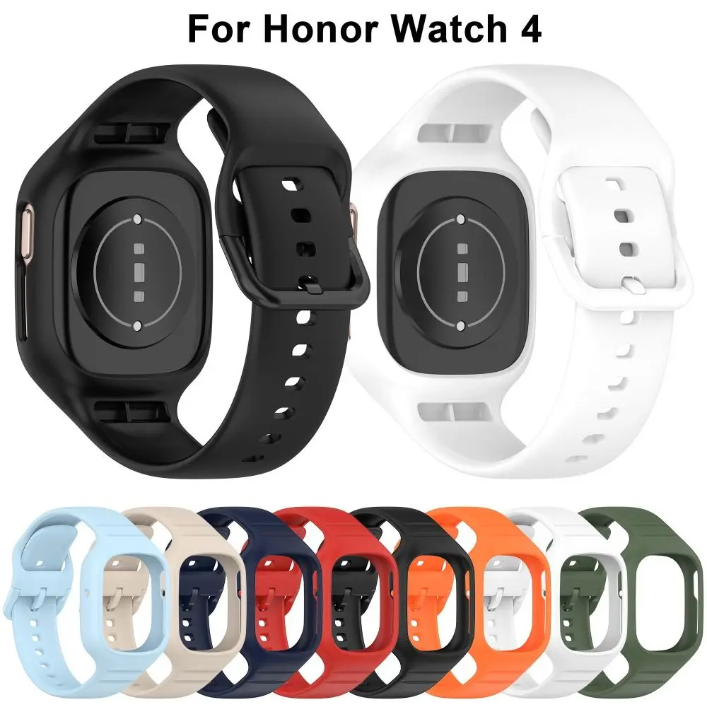 

Replacement TPU Strap Soft TPU Bracelet Band Case Watchband Accessories Screen Protector for Honor Watch 4 Smart Watch