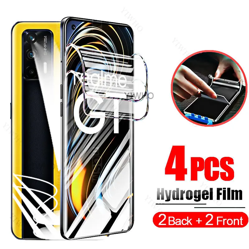 4pcs-full-cover-screen-protector-for-realme-gt-5g-front-back-hydrogel-film-narzogt5g-gt5g-tempered-643inch-safety-not-glass-hd