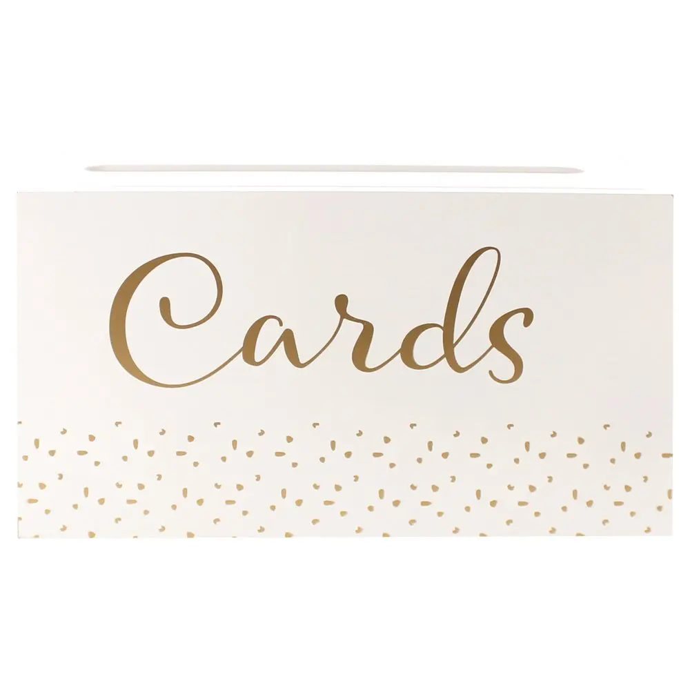 

Way to Celebrate White Wood Card Box with Removable Lid, Wedding Décor, 12" x 5"