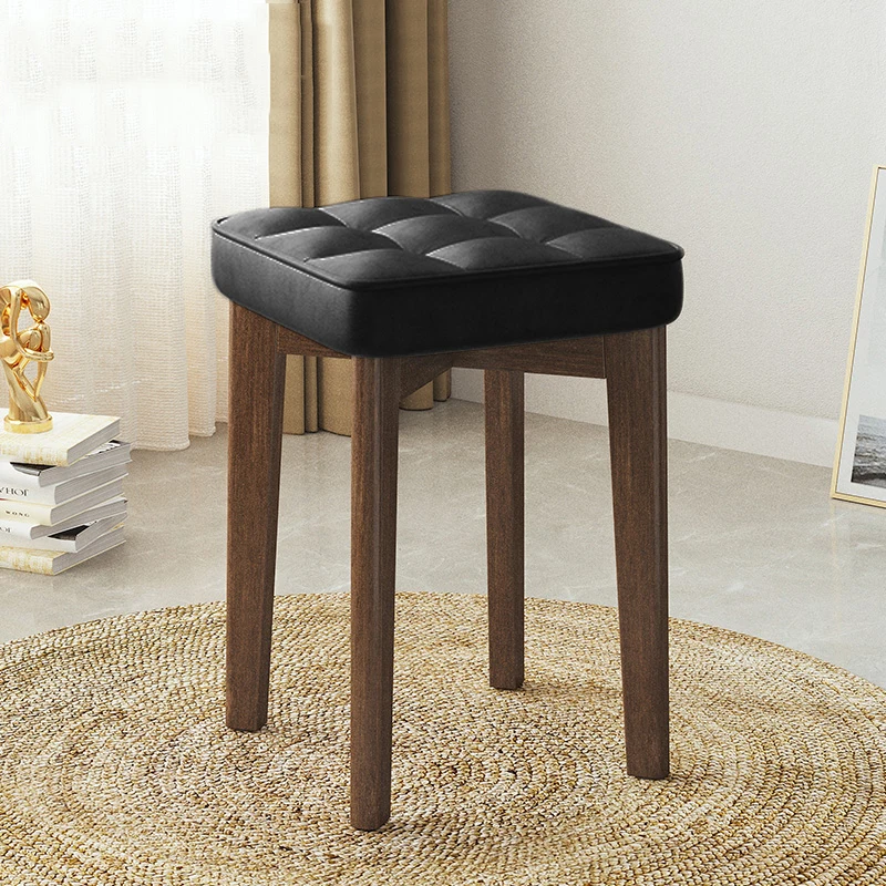 

Minimalist Makeup Dining Chair Leather Soft Modern Luxury Design Chair Individual Wooden Stackable Sillas Comedor Home Furniture