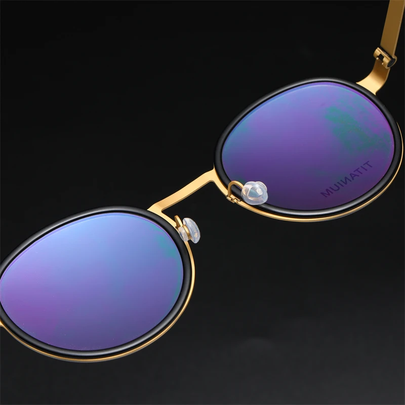 9752 круглые очки без винта для мужчин и женщин титановая оправа очков мужские